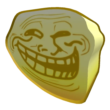 Golden Trollface Head