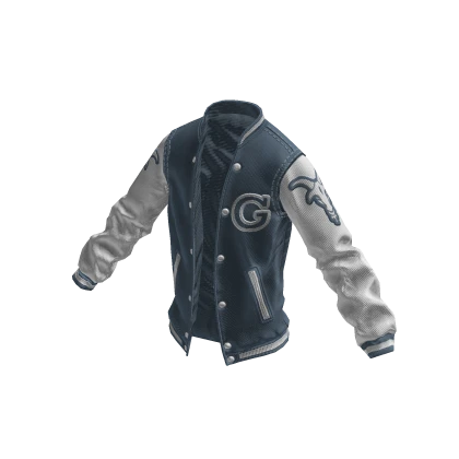 College Jacket | Bluish Silver White