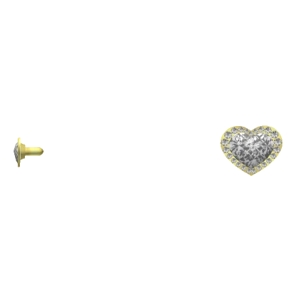 Silver and Golden Heart Stud Cheek Piercings 1.0