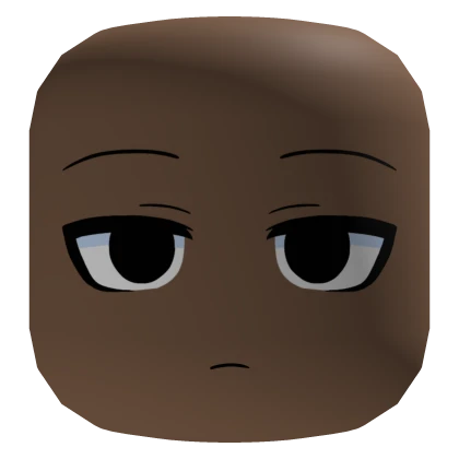Bored Neutral Boy Face - Brown