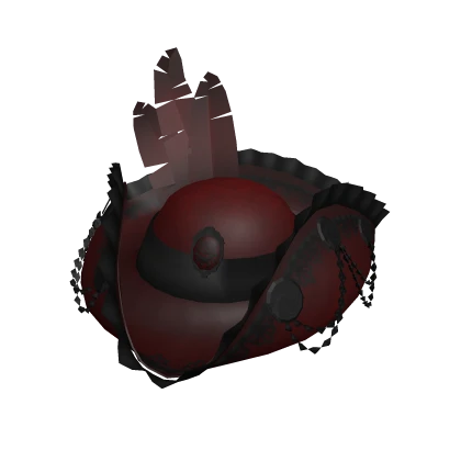 Gothic pirate hat with feathers - red/black