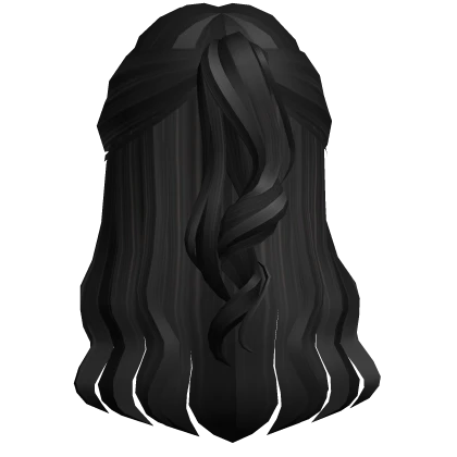 Long Soft Wavy Half Up in Black