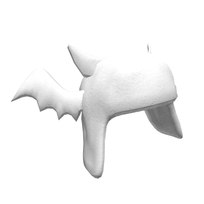 White Fuzzy Bat Wing Hat