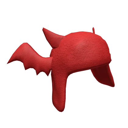 Red Fuzzy Bat Wing Hat