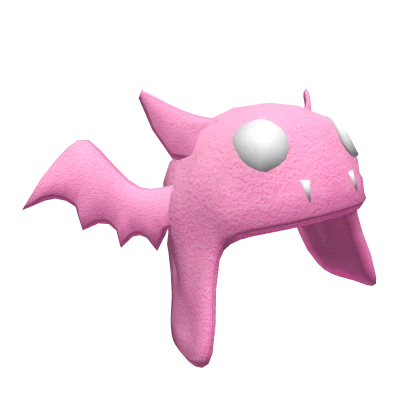 Pink Fuzzy Bat Wing Hat