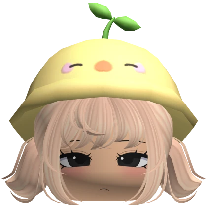 Cute Kawaii Anime Girl Pigtails w Ducky Hat 💛