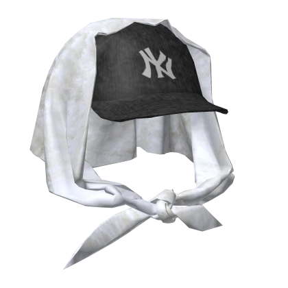 Hb White Scarf w NY Black Cap