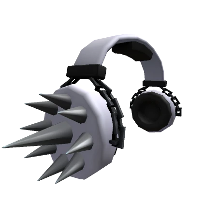 White Spikey Chain Headphones