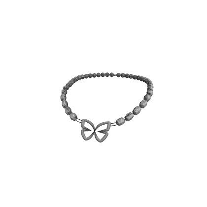  (3.0) Grey y2k blinged out butterfly necklace