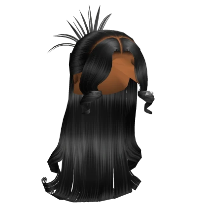 Half Up Half Down W/ Flipped Ends (Black)