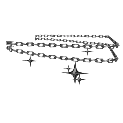 [L] Y2K Chrome Star Chain
