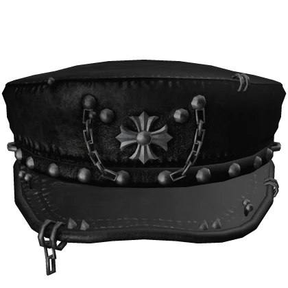 Black Y2K Goth Captain Hat