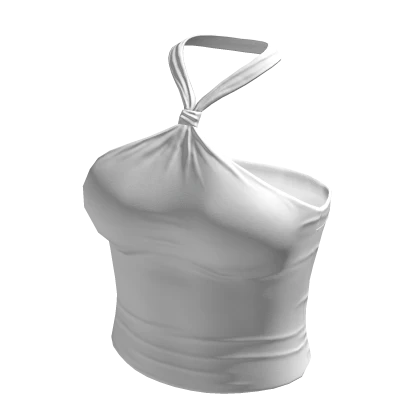Halter Neck Top White Hem Baddie Tee Shirt Y2K