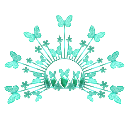 Majestic Green Butterfly Emerald Crown with Halo