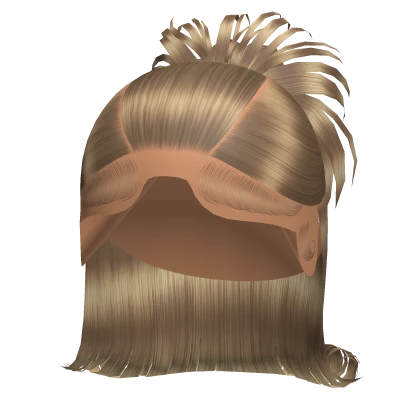 Spiky Y2K Half Up Bun W Barbie Curl in Blonde