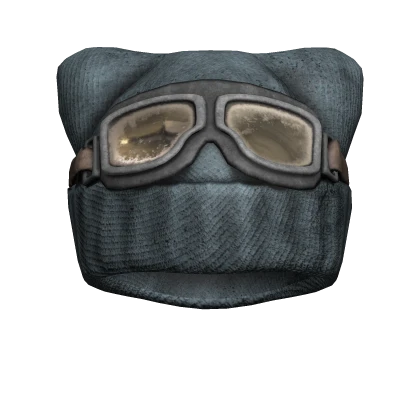 Grunge Cat Beanie w/ Goggles (Blue)