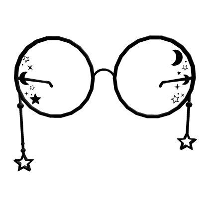 Low Black Emo Star And Moon Glasses 