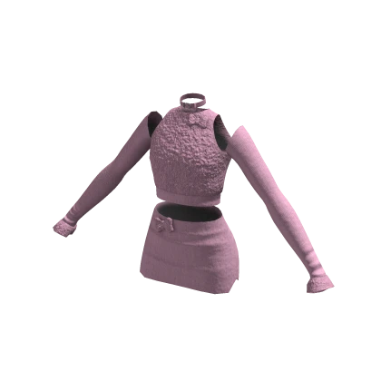 Pink warm knitted dress