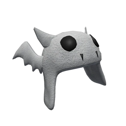 Gray Fuzzy Bat Wing Hat