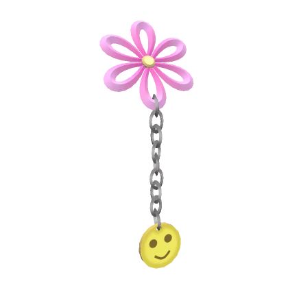 Pink Y2K Floral Chained Hair Clip