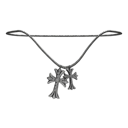 Double Diamond Chrome Crosses Necklace [1.0]