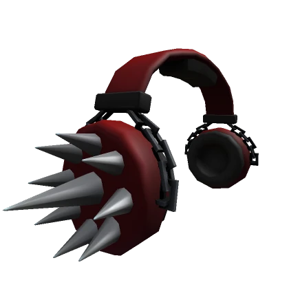 Red Spikey Chain Headphones