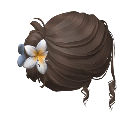 Brown Bun w/ Flower Clip