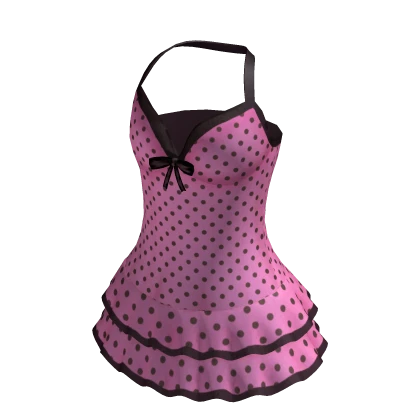 Light Pink Halter Polka Dot Mini Dress