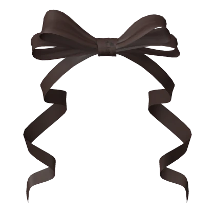 Hair Ribbon Bow Brown Satin Cutesy Dolly Pony Cute