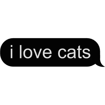 'i love cats' text