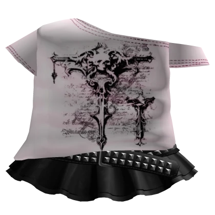 cute gothic pink offshoulder outfit skirt 3.0