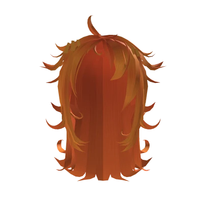 Fluffy flared out anime hair w/ curls - Orange