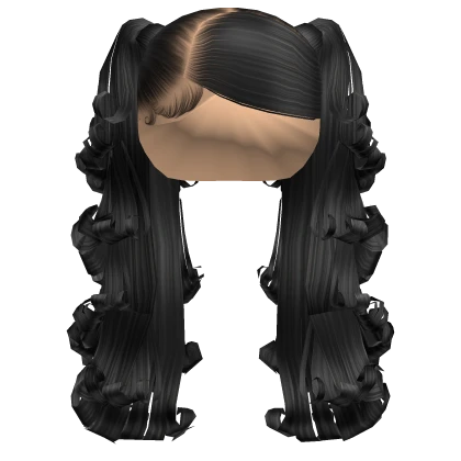 ☆ | Black Pigtails w/ Bumped Ends