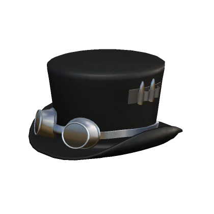 Black & Silver Steampunk Hat & Goggles