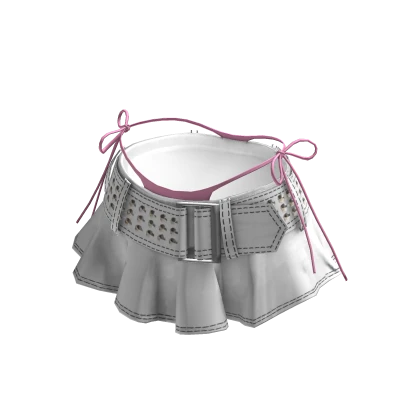 💗Y2K LOWRISE SKIRT WITH BELT_WHITE