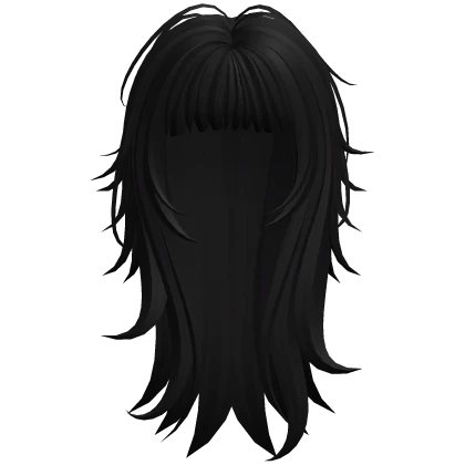Emo Protagonist Hair w/ Chopped Baby Bangs (Black)