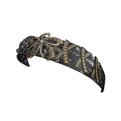 gyaru double belt flower cross headband w charms