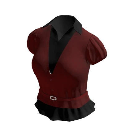 Y2K Office Siren Red Black Shirt