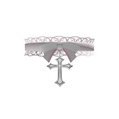 3.0 ♡ pink cross bow lace choker