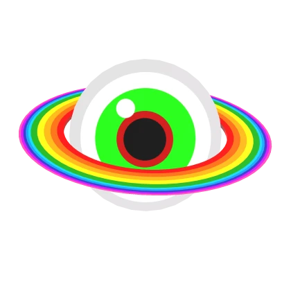 Rainbow Saturn Weirdcore Eye Head