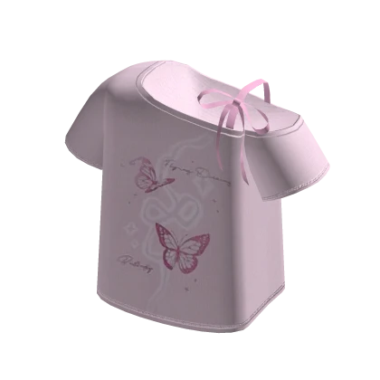 🍀Butterfly Off Shoulder Tee w Ribbon