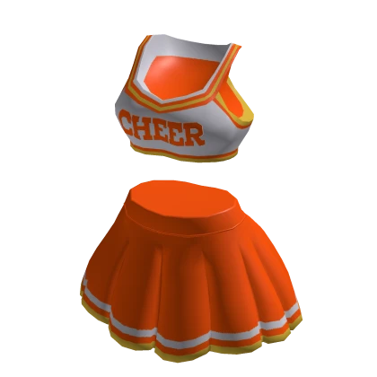 Classic High School Cheer Leader Outfit - Orange