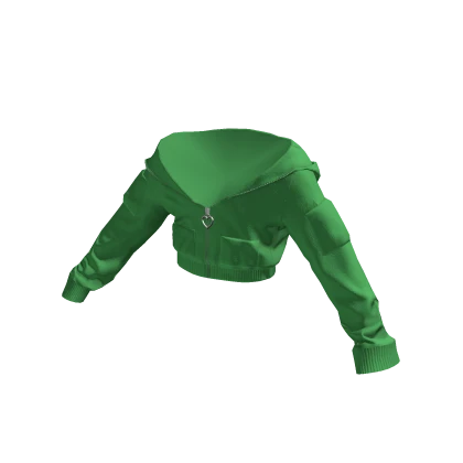Green Cropped Off Shoulder Hoodie