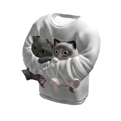 Cat Hugging Sweater (White)