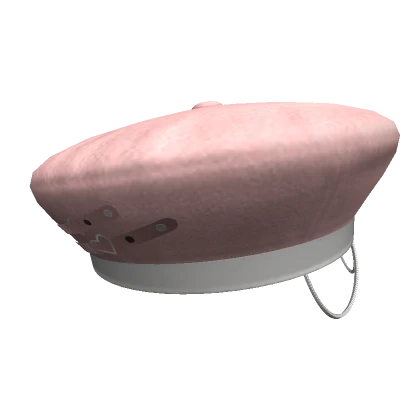 Cute! Oversized Pink Beret with Chain and Ribbon