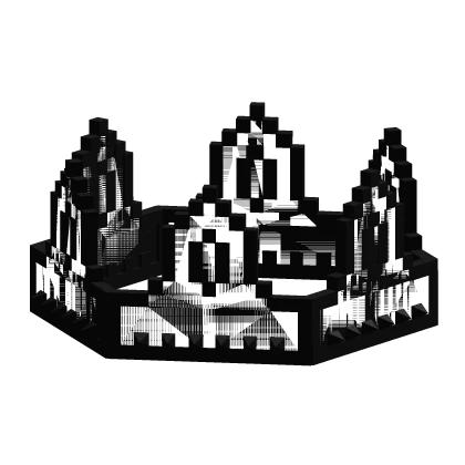 [ANIMATED] White Black Glitched 8-bit Crown Add-on