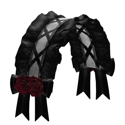 † black gothic red rose lace victorian headdress