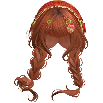 Ginger Mori Kei Igari Braids w/ Red Bonnet