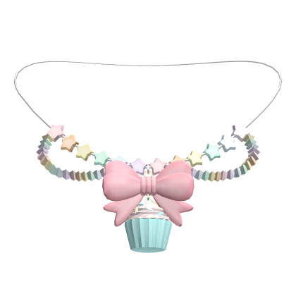 Decora Colorful Cupcake Necklace w Stars