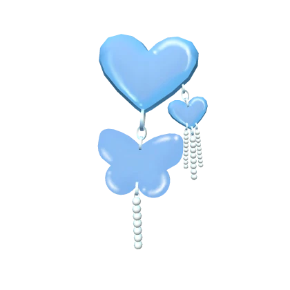 Butterfly Heart Hair Clip Blue